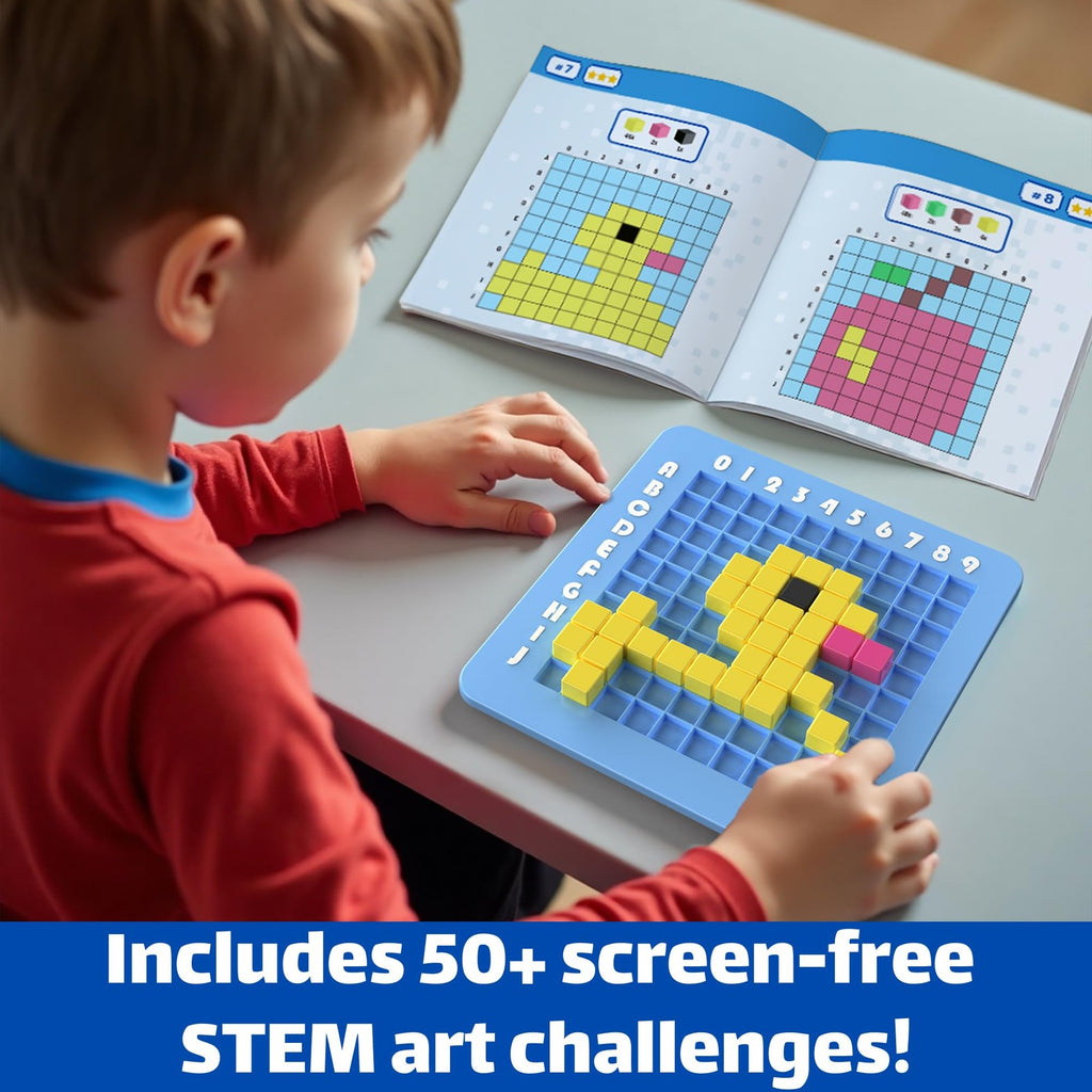 STEM Pixel Art Kit Kids Craft Toy Educational Building Set Ages 5-10