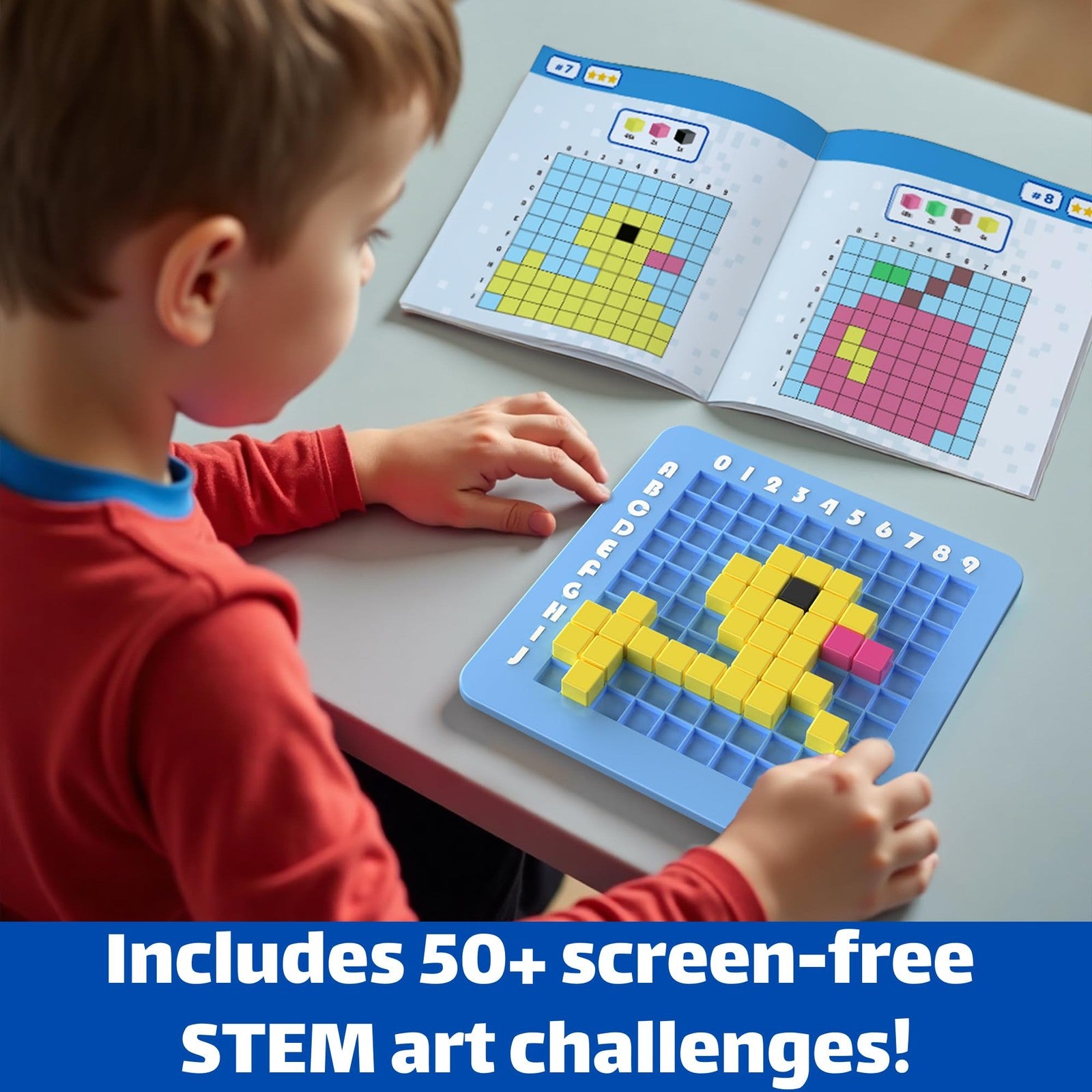 STEM Pixel Art Kit Kids Craft Toy Educational Building Set Ages 5-10