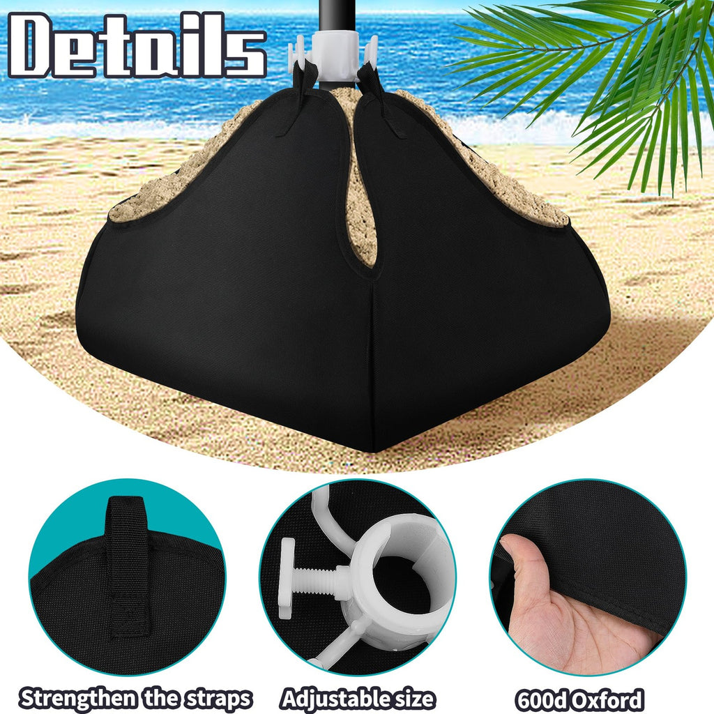 Beach Umbrella Base Weight Sand Bag Heavy Duty Fillable Stand Anchor Outdoor
