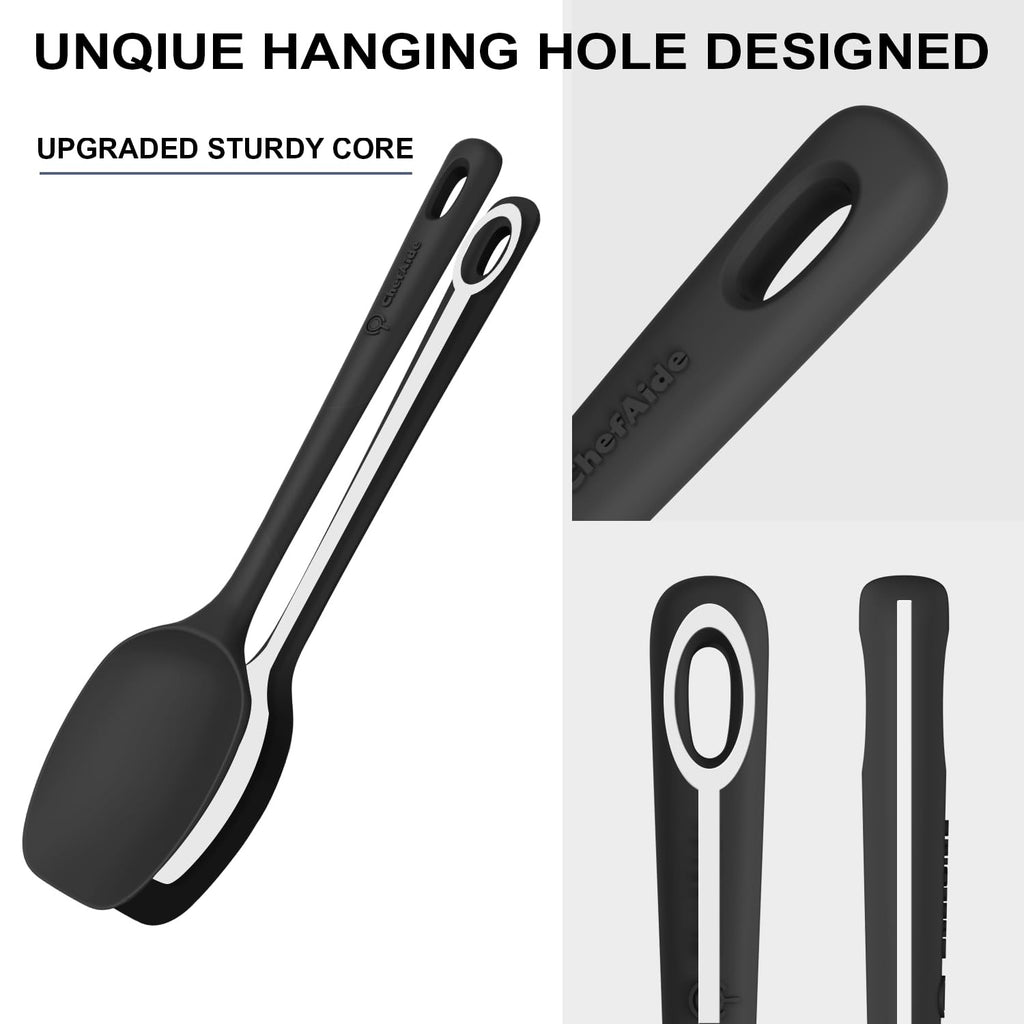 ChefAide 5PC Silicone Spatula Set Heat Resistant 600°F Nonstick Safe