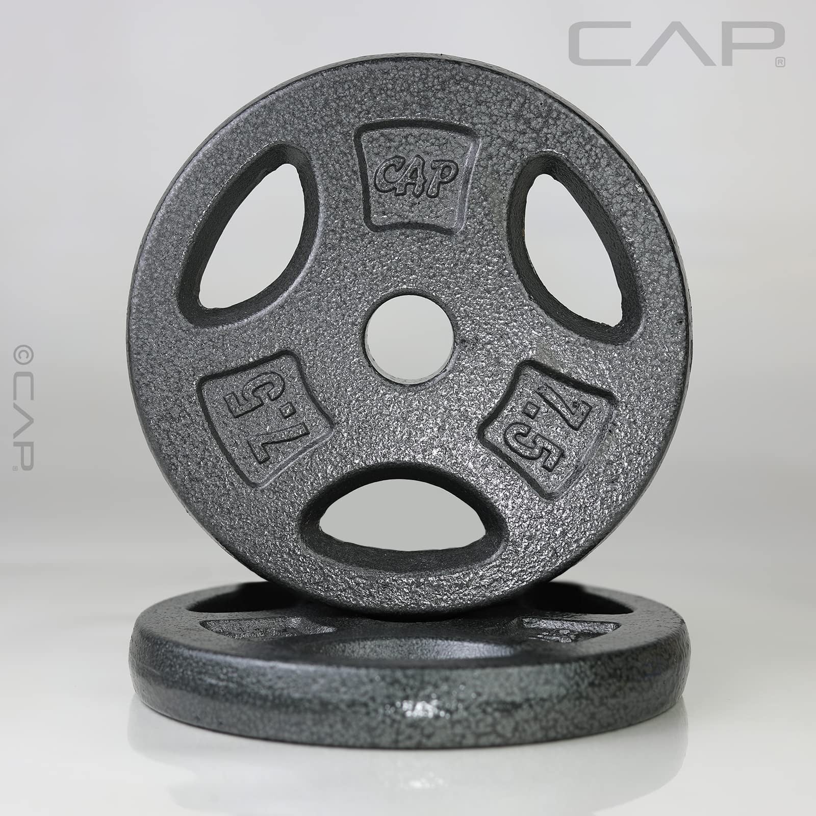 CAP Barbell Standard 1-Inch Grip Weight Plates 7.5 lbs BLACK, Pack (x2)