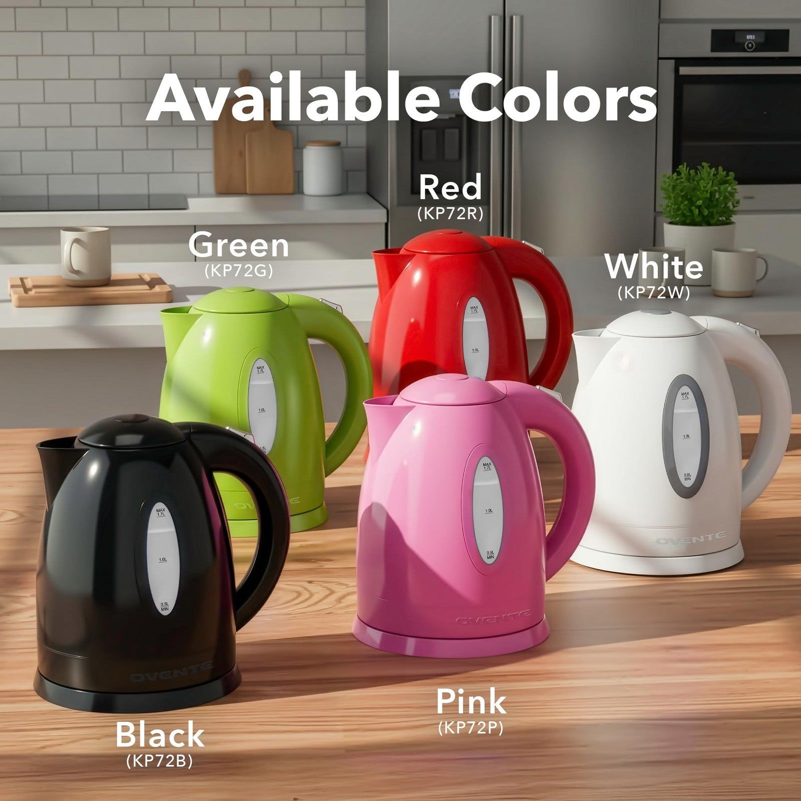 OVENTE Electric Kettle 1.7L Fast Boiling Water Heater for Coffee or Tea BPA Free