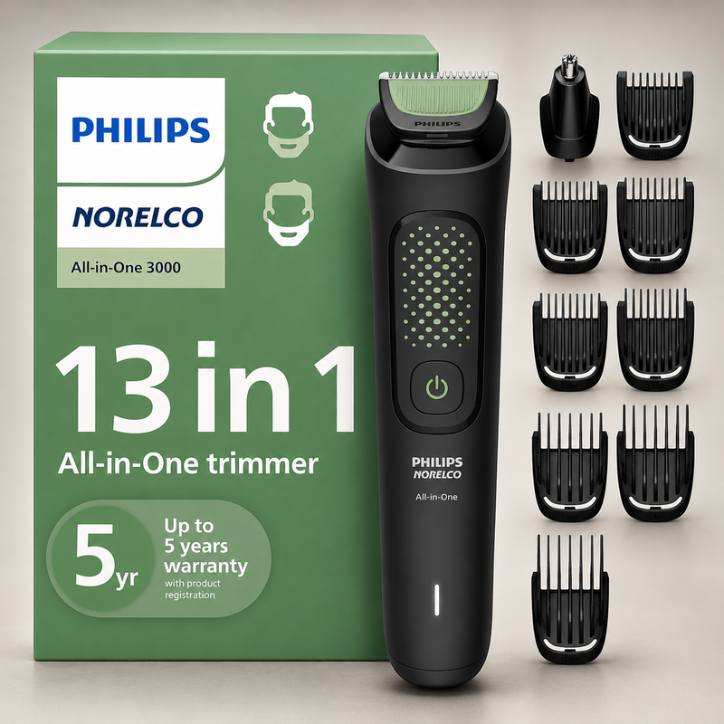 Philips Norelco 3000 13-in-1 Trimmer MG3919/50 Beard Hair Clipper USB Charging