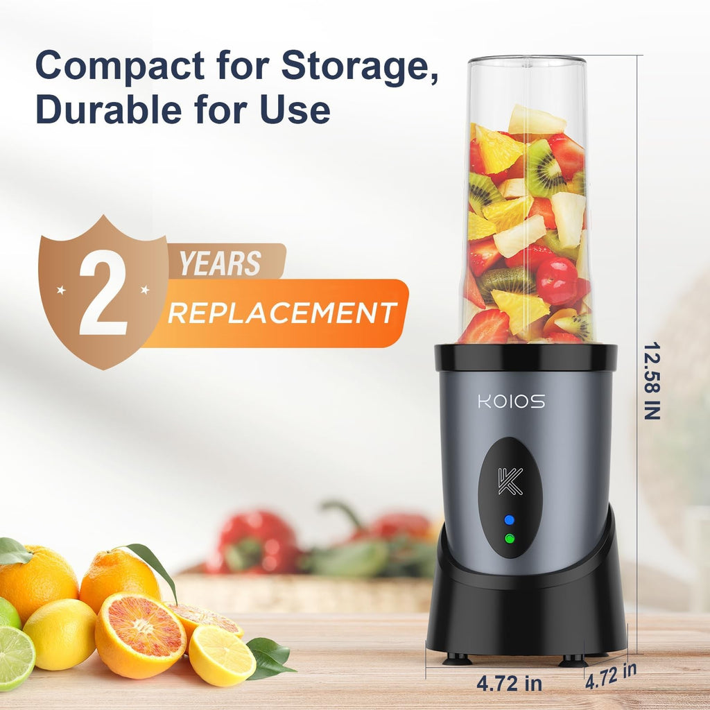 900W Personal Smoothie Blender with 2x22oz Cups Portable Shake Mixer