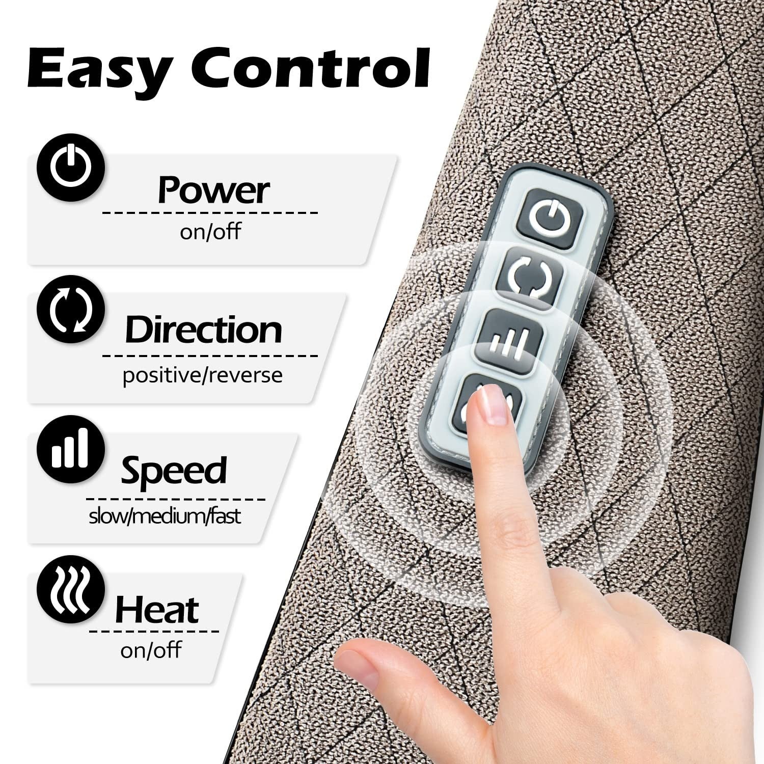 Blue Elf Shiatsu Electric Neck Back Massager Pillow 3D Kneading with Heat