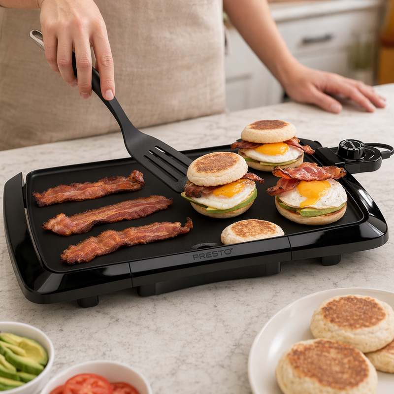 Electric Griddle Cool Touch Nonstick Flat Top Large Cooking Kitchen Indoor