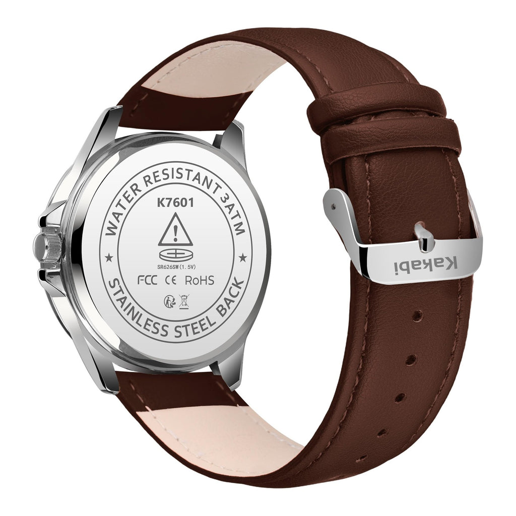 Mens Leather Dress Watch Quartz Roman Numeral Classic Business Watch Waterproof
