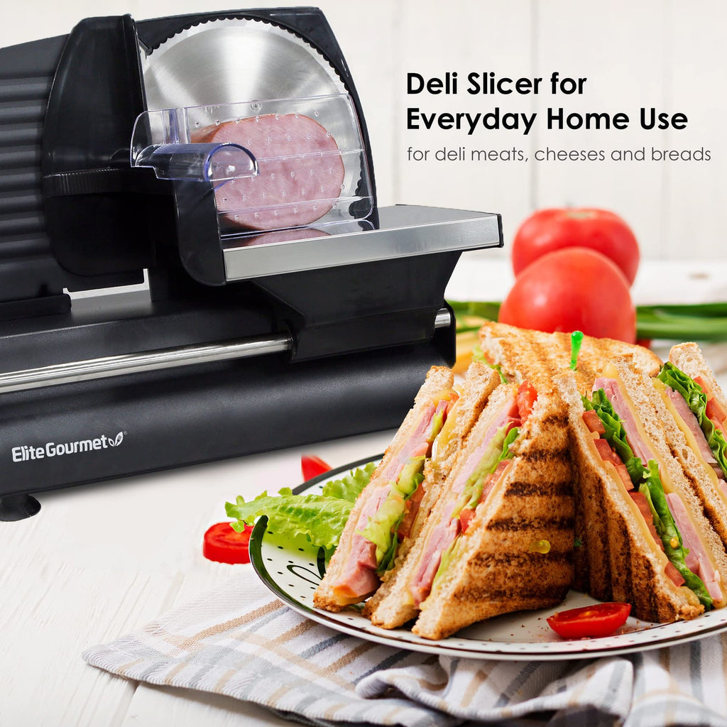 Elite Gourmet EMT-625B Ultimate Precision Electric Deli Food Meat Slicer