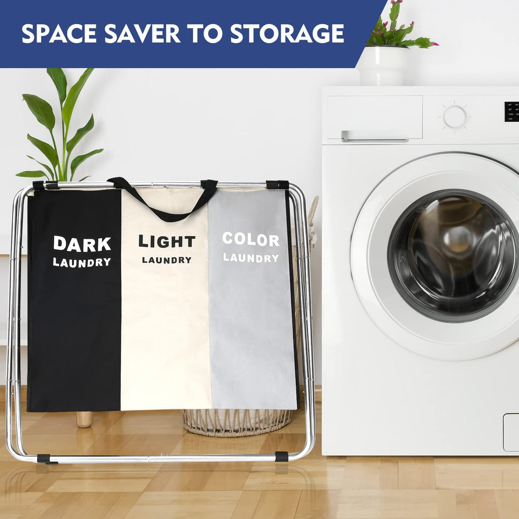 180L Large Laundry Basket, Freestanding Laundry Hamper, Collapsible Tall Clothes