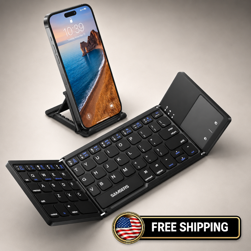 Samsers Foldable Bluetooth Keyboard with Touchpad for iOS Android Windows