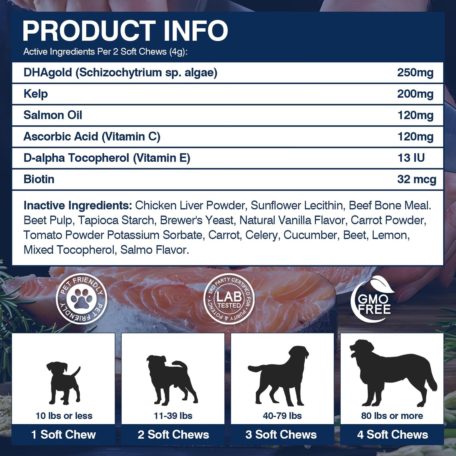 Omega 3 Dog Skin & Coat Chews 200ct Fish Oil Supplement Itch Shedding Relief