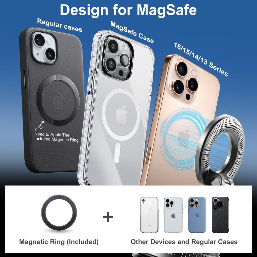 Magnetic Car Phone Mount Vacuum Suction 360 Rotation , Dashboard - Windshield