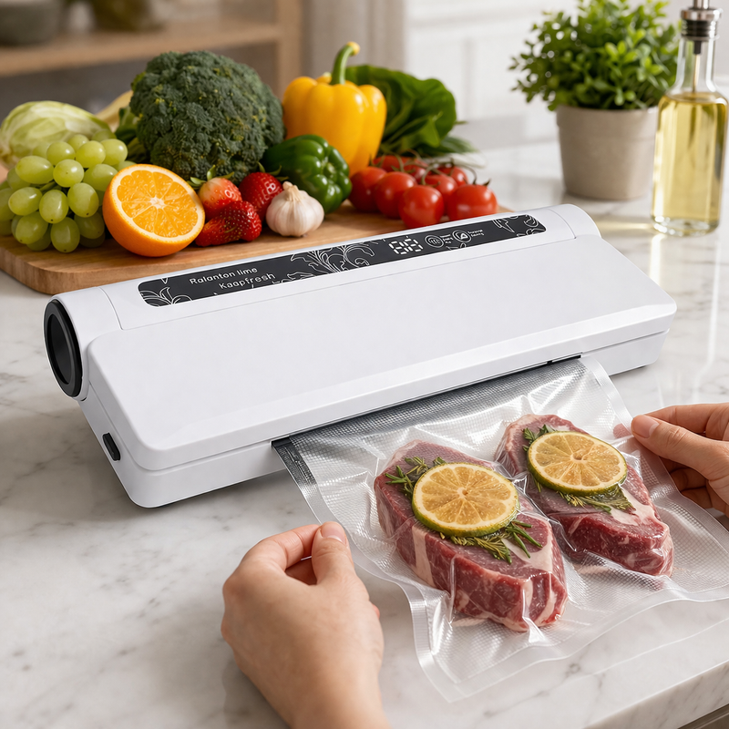 Food Vacuum Sealer Machine ,Dry/Wet Modes,75KPA Strong Suction Compact Household