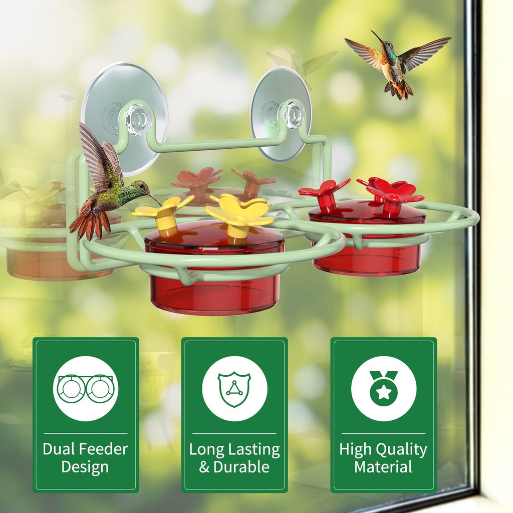Dreamdrawer Window Hummingbird Feeder 2oz Cups 6 Ports Suction Mount