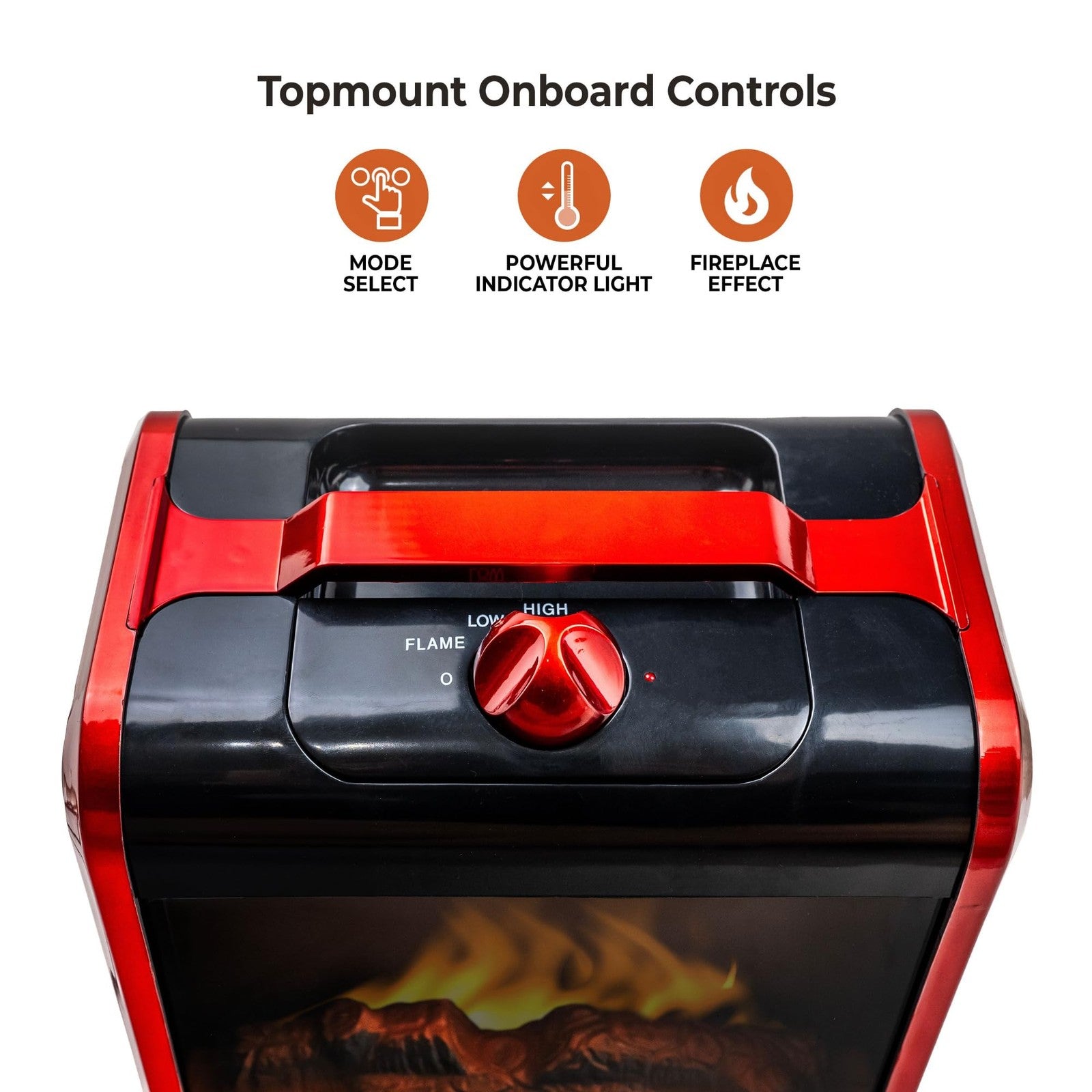 Comfort Zone Electric Mini Fireplace Space Heater with Realistic 3D Flame.