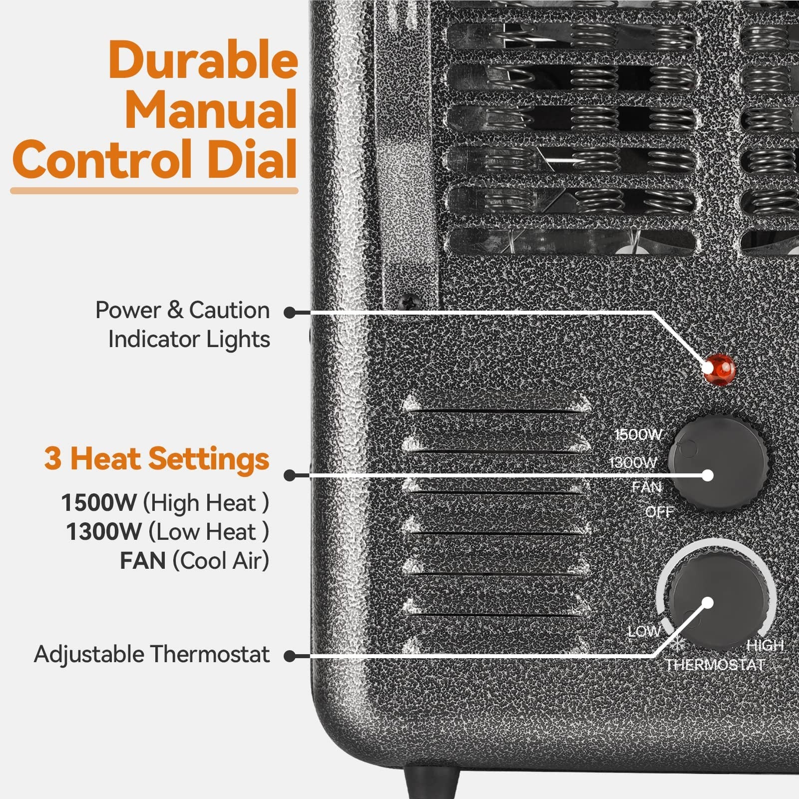 Shinic Space Heater,1500W Milkhouse Heater with Thermostat, Stay Cool Durable