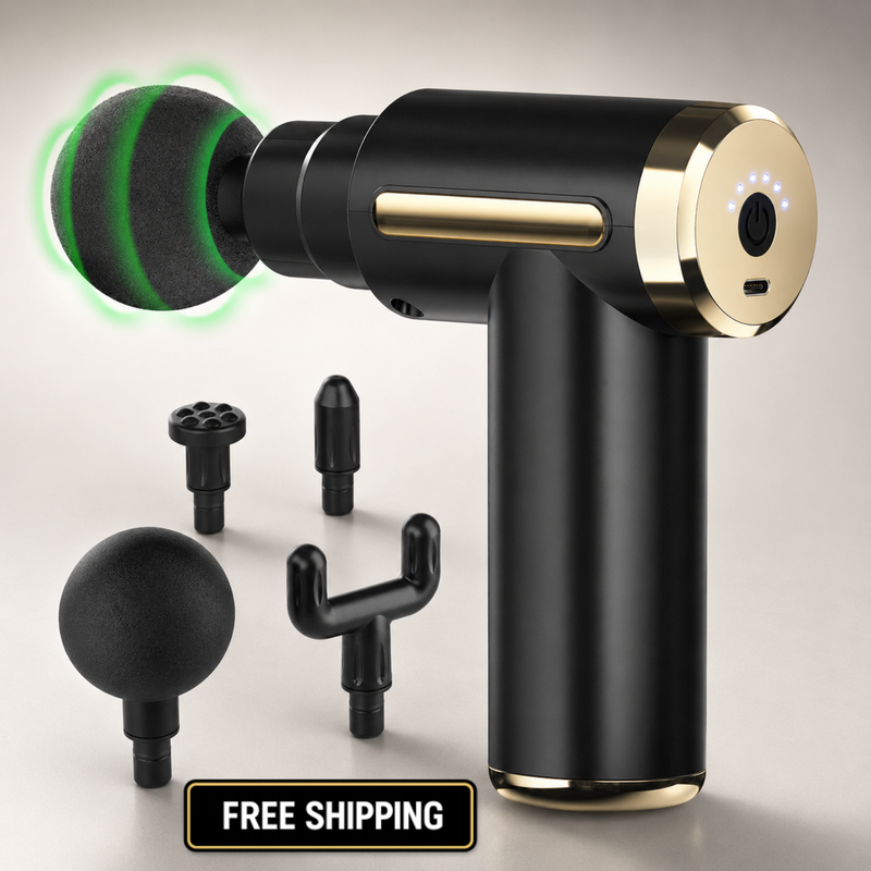 cotsoco Mini Massage Gun Deep Tissue Percussion Massager 6 Speeds 4 Heads