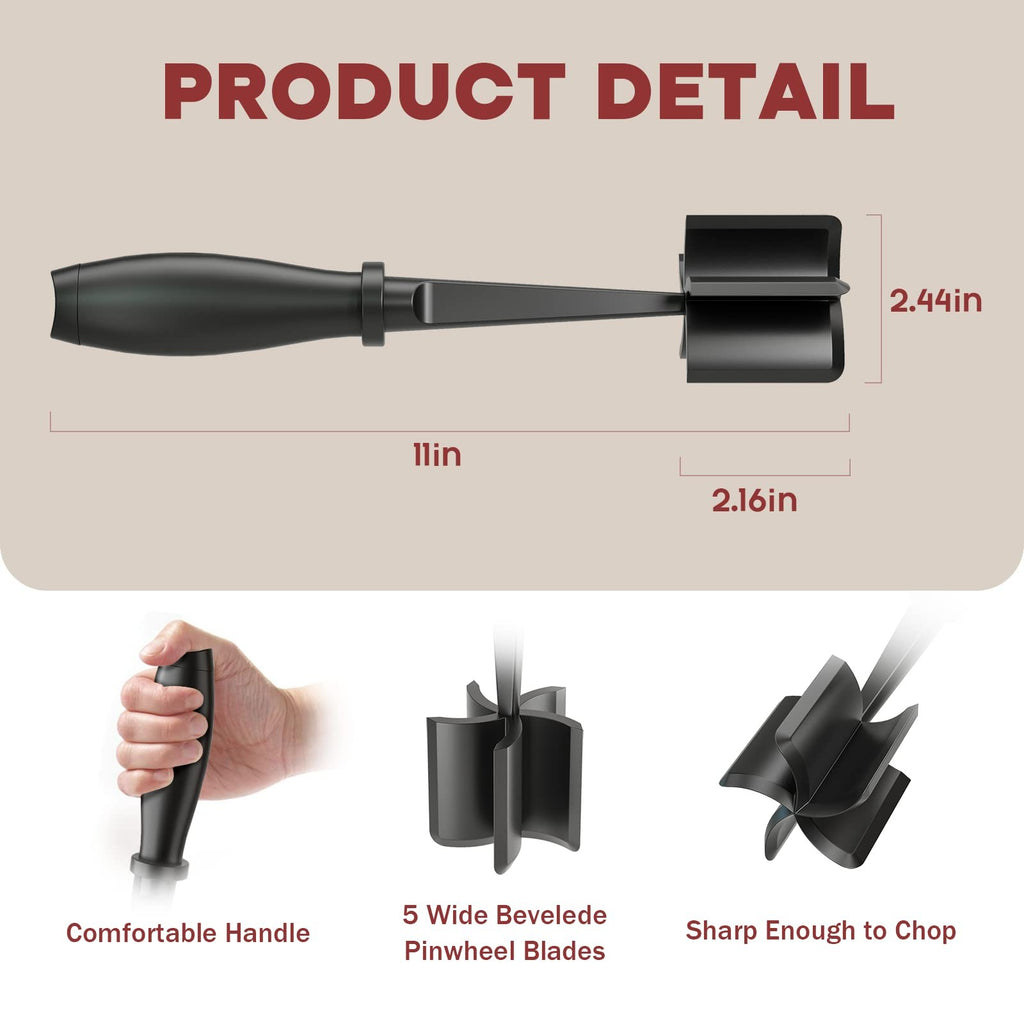 Heat Resistant Meat Chopper for Ground Beef Burger Mixing & Mashing Tool