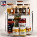 2 Tier Lazy Susan Turntable Organizer 9.25'' Rotating Spice Rack Organization