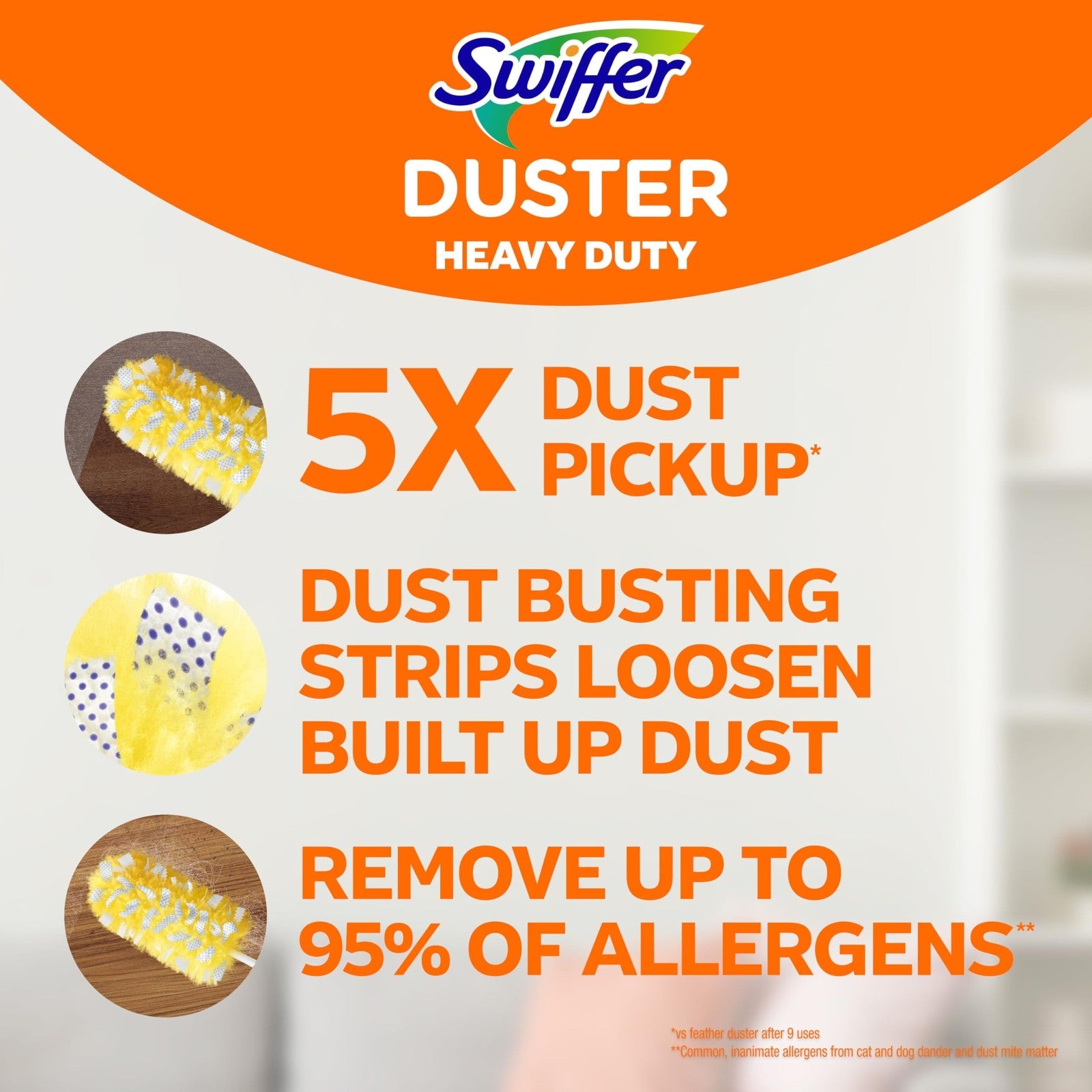 Swiffer Duster Kit with 3 ft Extendable Handle, Heavy Duty Dusting Starter Kit.