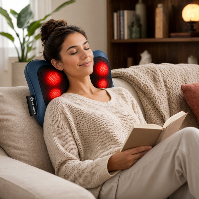 Shiatsu Back Neck Massager with Heat Deep Tissue Pain Relief Relaxation Home Car