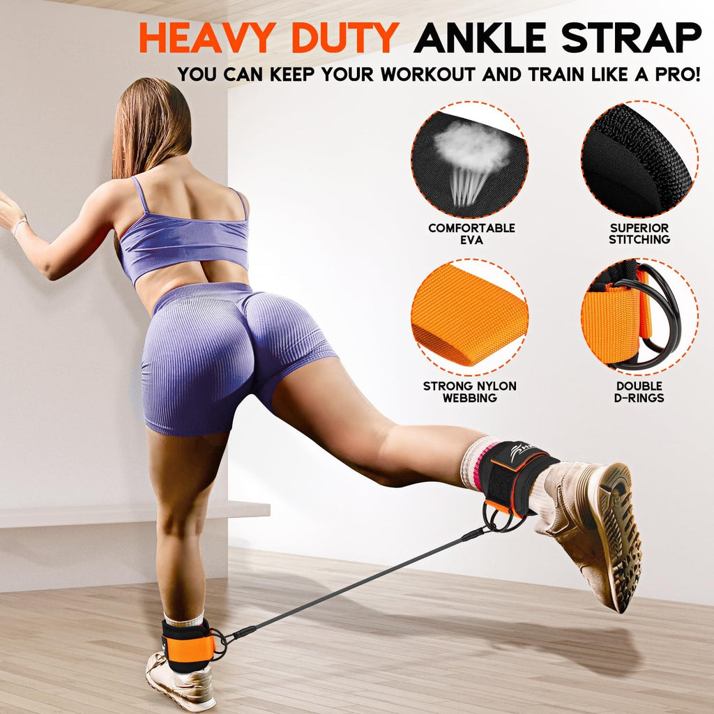 HPYGN Ankle Resistance Bands with Cuffs, Ankle Bands for Working Out, Resistance
