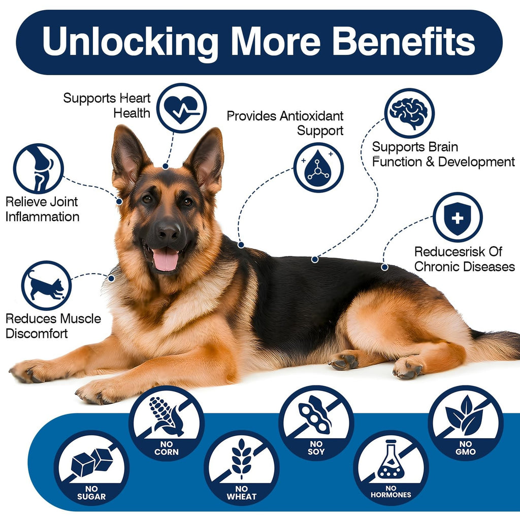 Omega 3 Dog Skin & Coat Chews 200ct Fish Oil Supplement Itch Shedding Relief