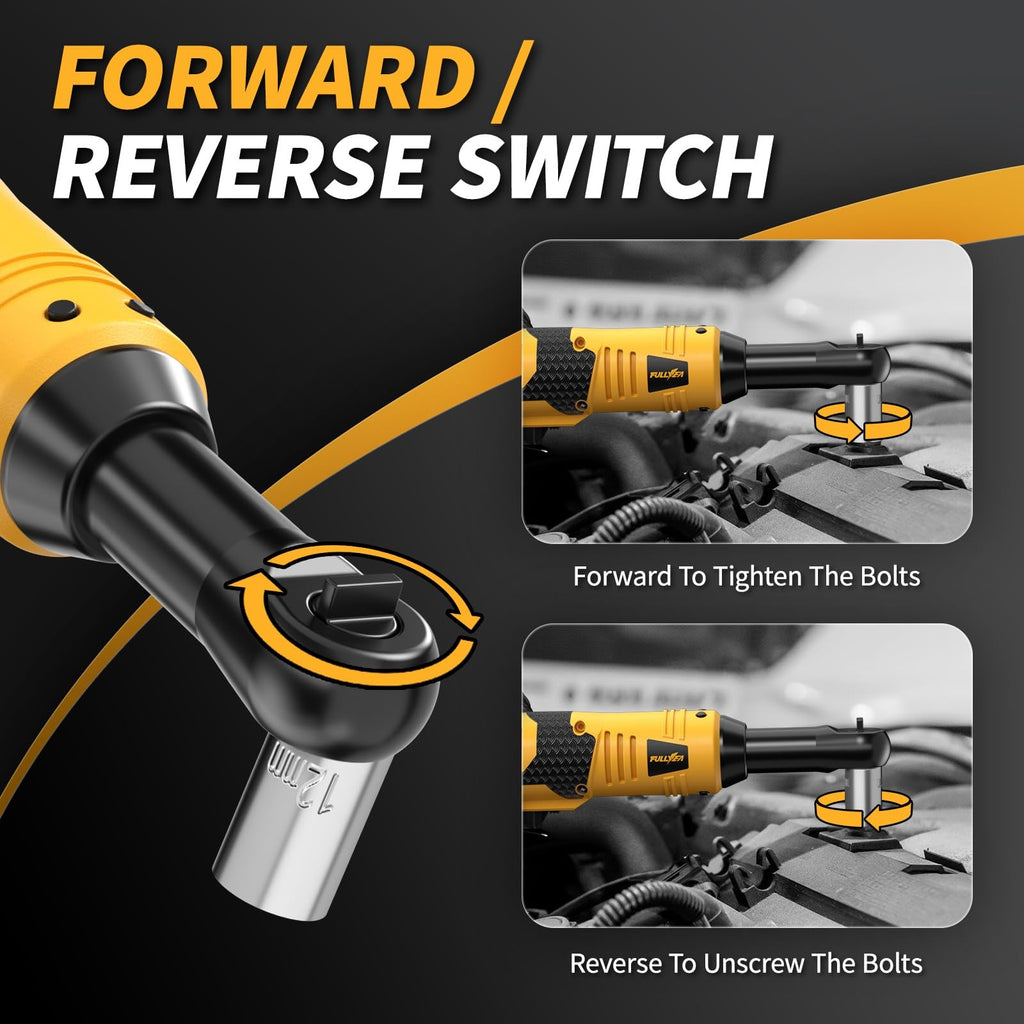 FULLYEA Cordless Electric Ratchet Wrench Set 550RPM 45Ft-lbs 16.8V Extd cordless