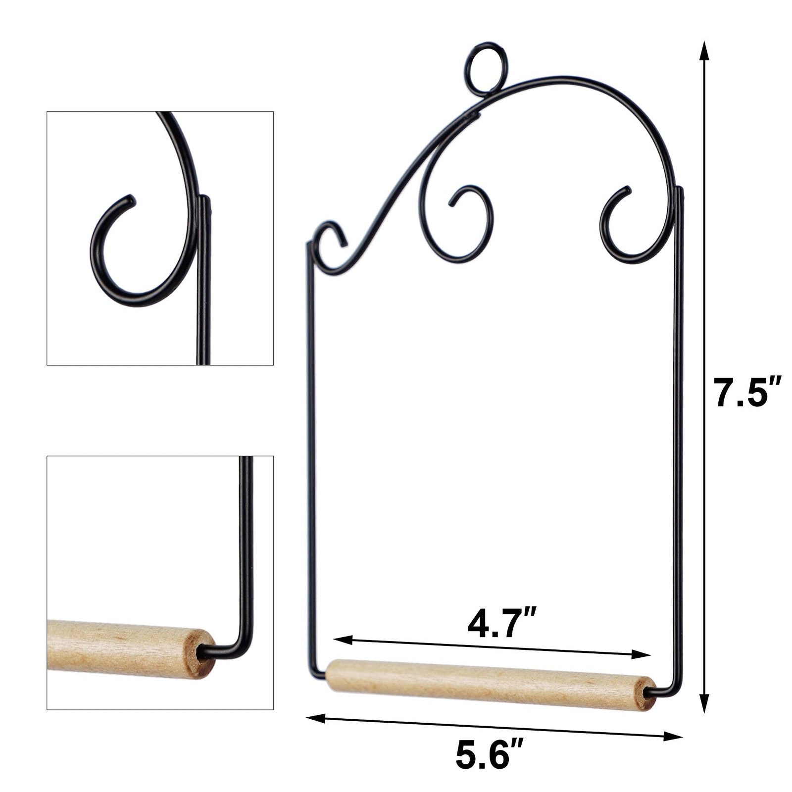 Winemana 3PC Hummingbird Swing 7.5x5.6in Metal Frame Wood Dowel