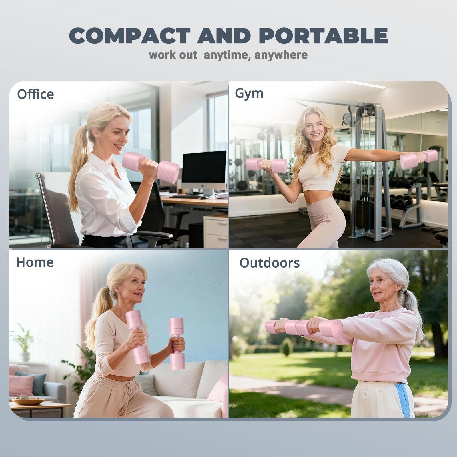 Ragebby Adjustable Dumbbell Set of 2 Weights for Men and Women at Home Anti-slip