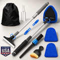 Car Windshield Cleaner Tool Kit Extendable Handle 3 Pads Auto Glass Cleaner