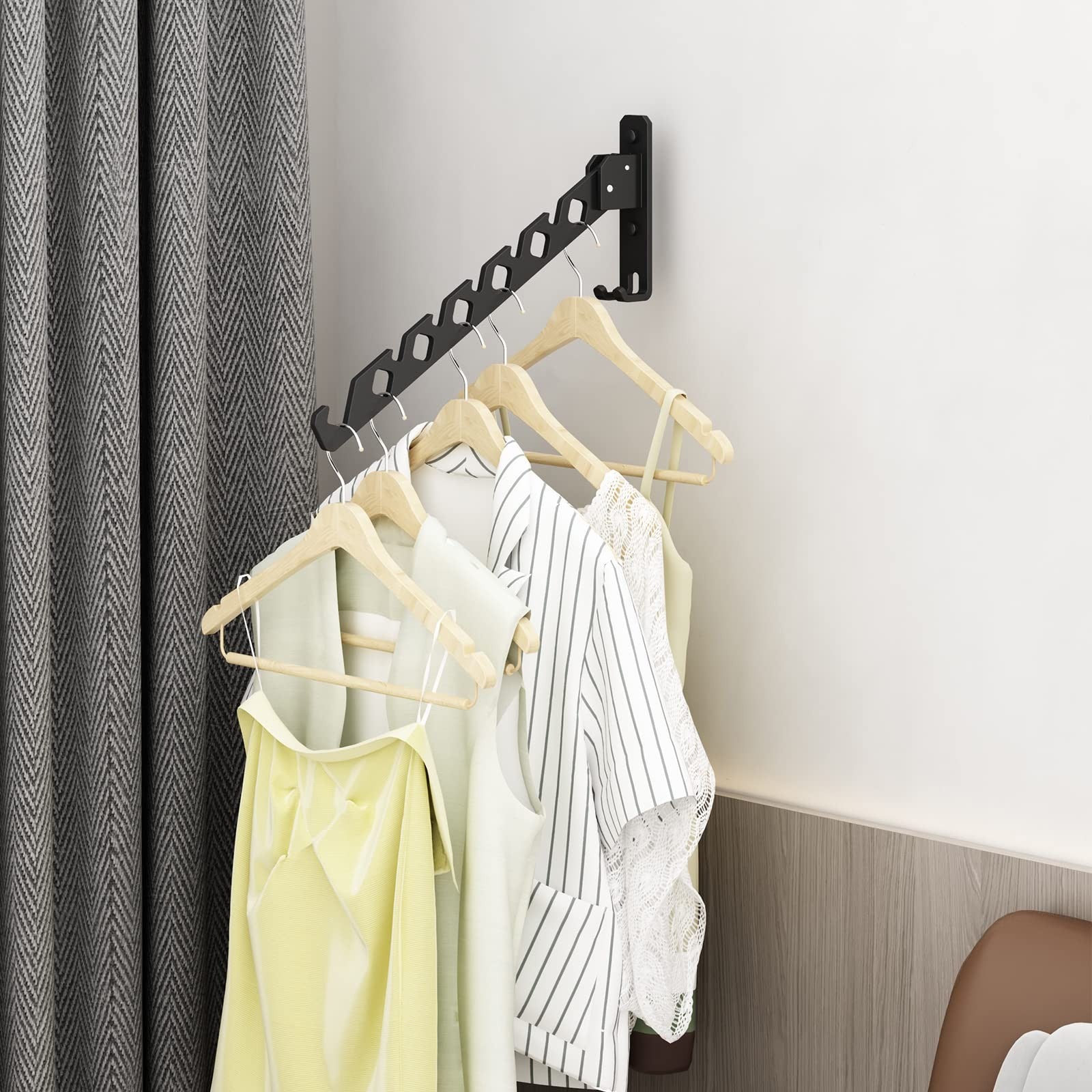 Wall Mounted Clothes Drying Rack, Wall Clothes Hanger Foldable, Laundry Hanger.