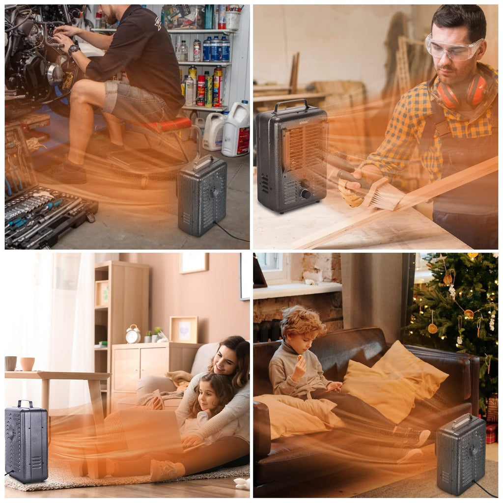 Shinic Space Heater,1500W Milkhouse Heater with Thermostat, Stay Cool Durable