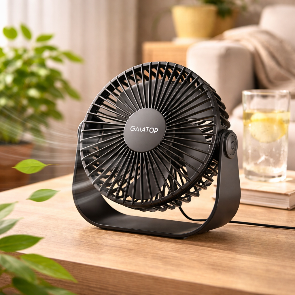 Gaiatop USB Desk Fan 3-Speed Quiet Cooling Portable Table Fan for Home Office