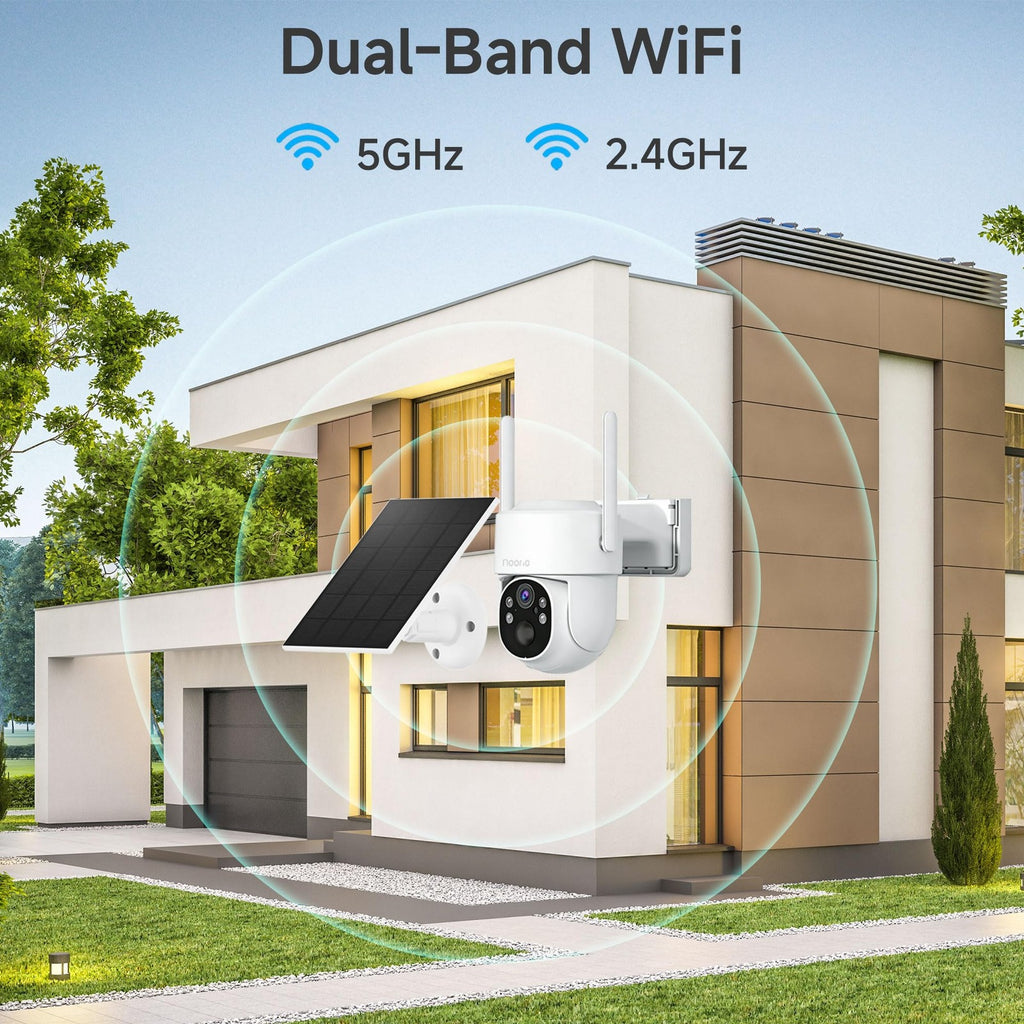 Noorio Solar Security Cameras Wireless Outdoor, 5G & 2.4G WiFi Cameras for Home