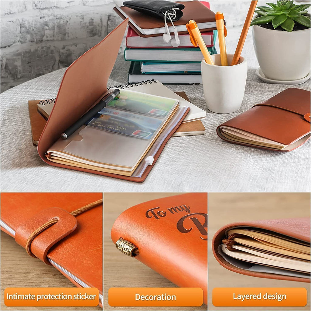 Leather Journal Gift for Wife Refillable Writing Notebook Travel Memory Keepsake