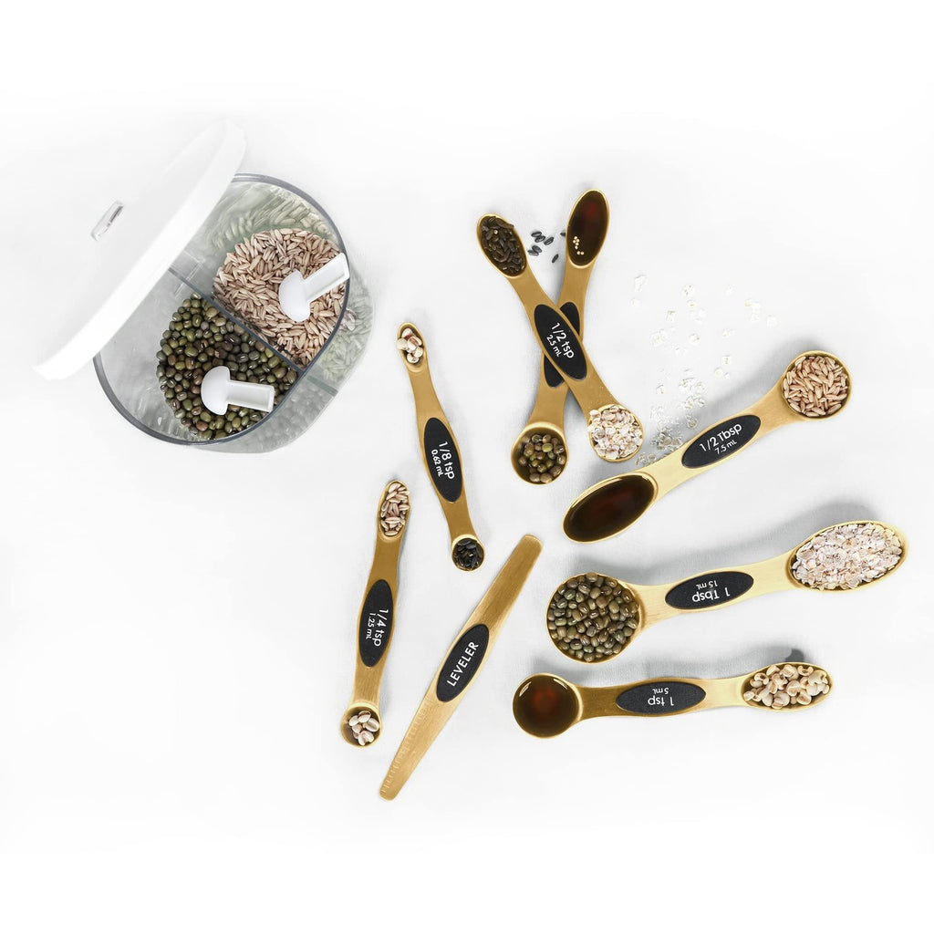 Magnetic Measuring Spoons Set Stainless Steel with Leveler Stackable