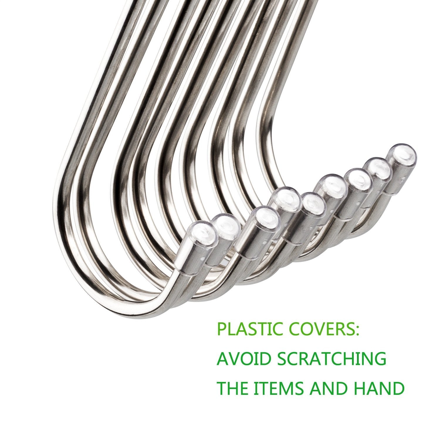 20 Pack 3.4" S Shaped Hooks Stainless Steel Metal Hanging Hooks for Kitchen
