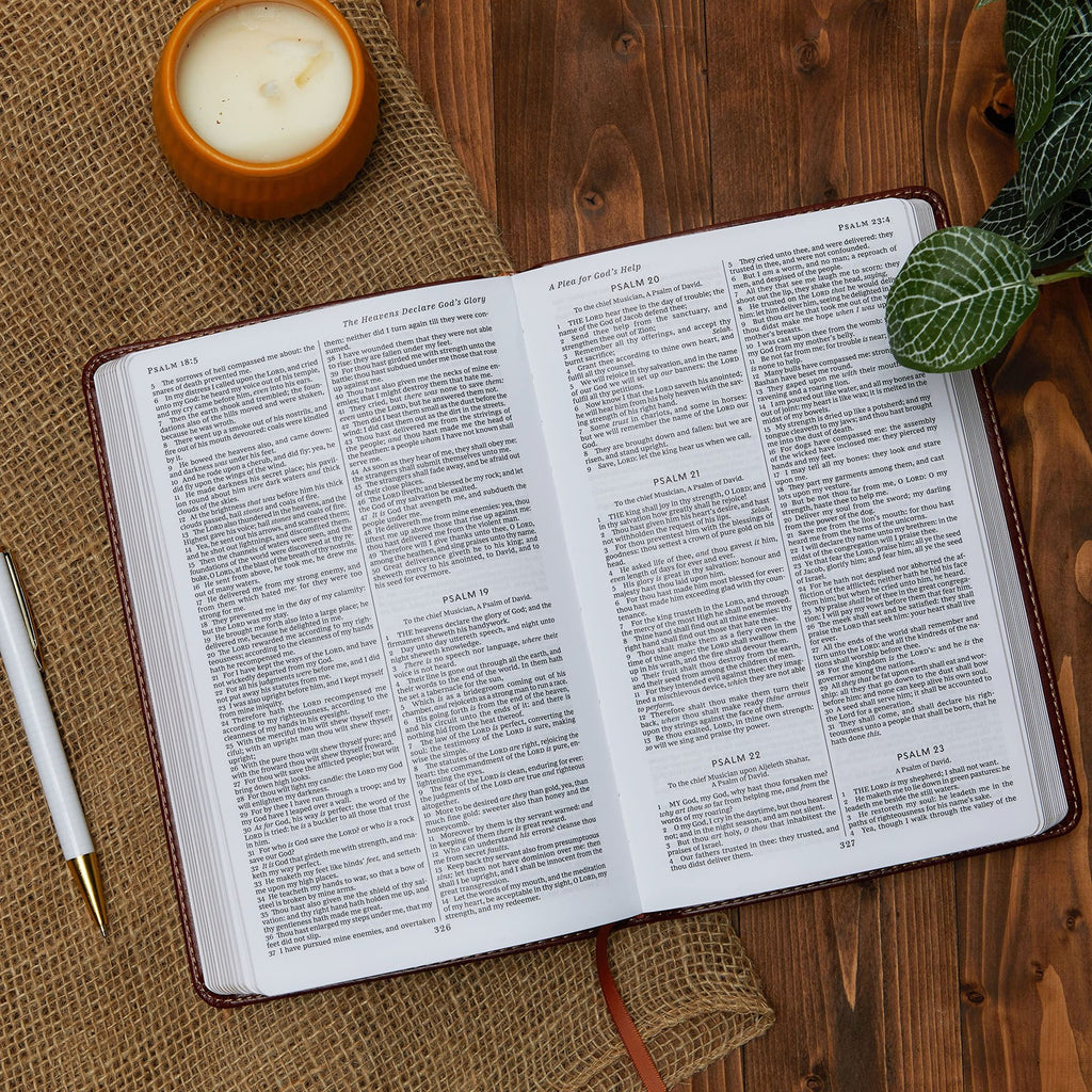 JV Holy Bible Comfort Print Black Leather Look Church Study Gift Edition