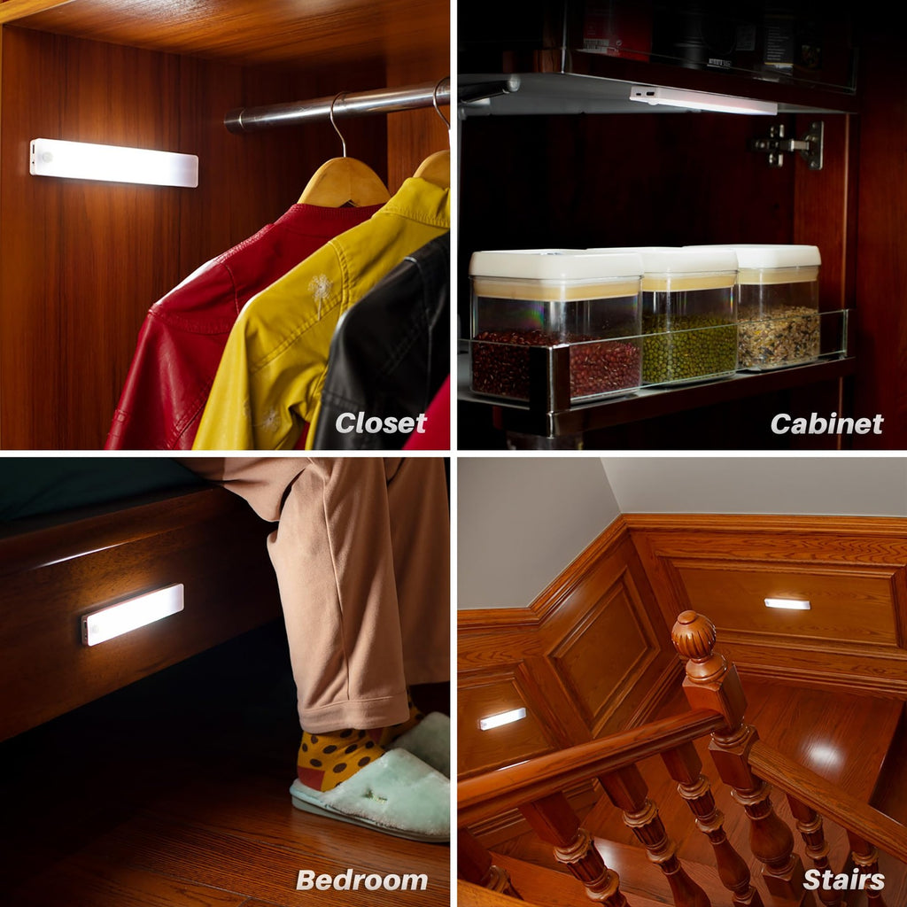STAR-SPANGLED Motion Sensor LED Under Cabinet Light Rechargeable Magnetic 2 Pack