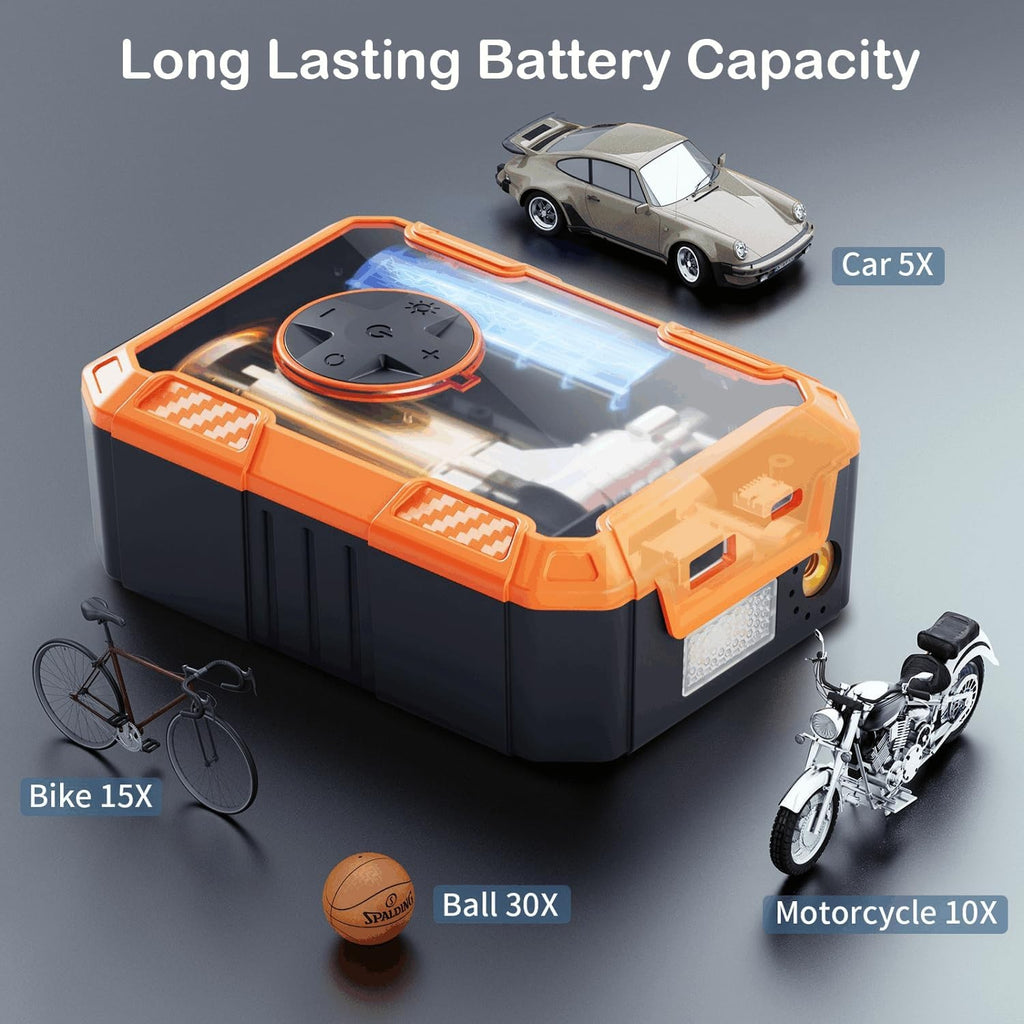 Portable Tire Inflator 150 PSI Cordless Air Pump Car Bike Compressor