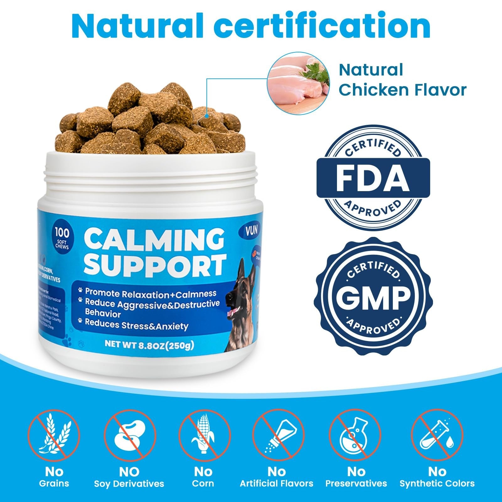 Calming Chews for Dog, Calming Chews Anxiety & Stress Relief Treat with Melaton