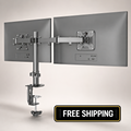 Dual Monitor Desk Mount for 2 Screens Up to 27" Holds 22 lbs Each VESA 75/100