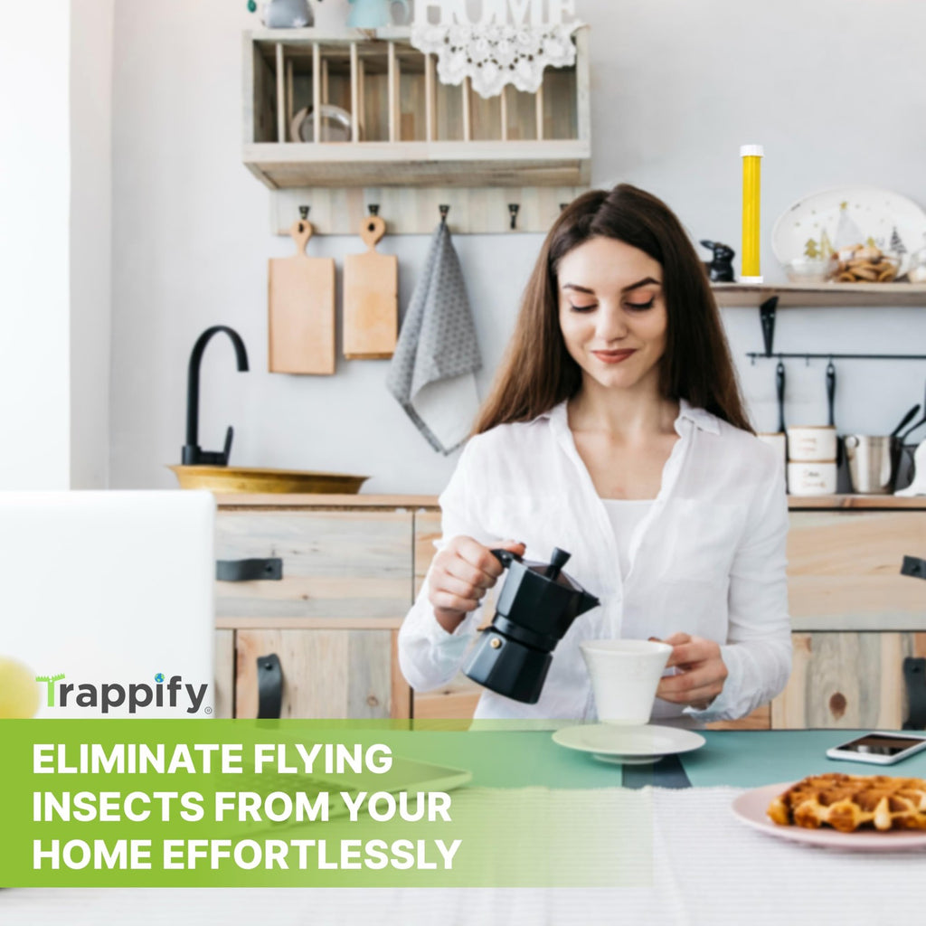 Trappify Fly Sticky Trap 2 Pack Indoor Outdoor Hanging Fly Gnat Trap Yellow