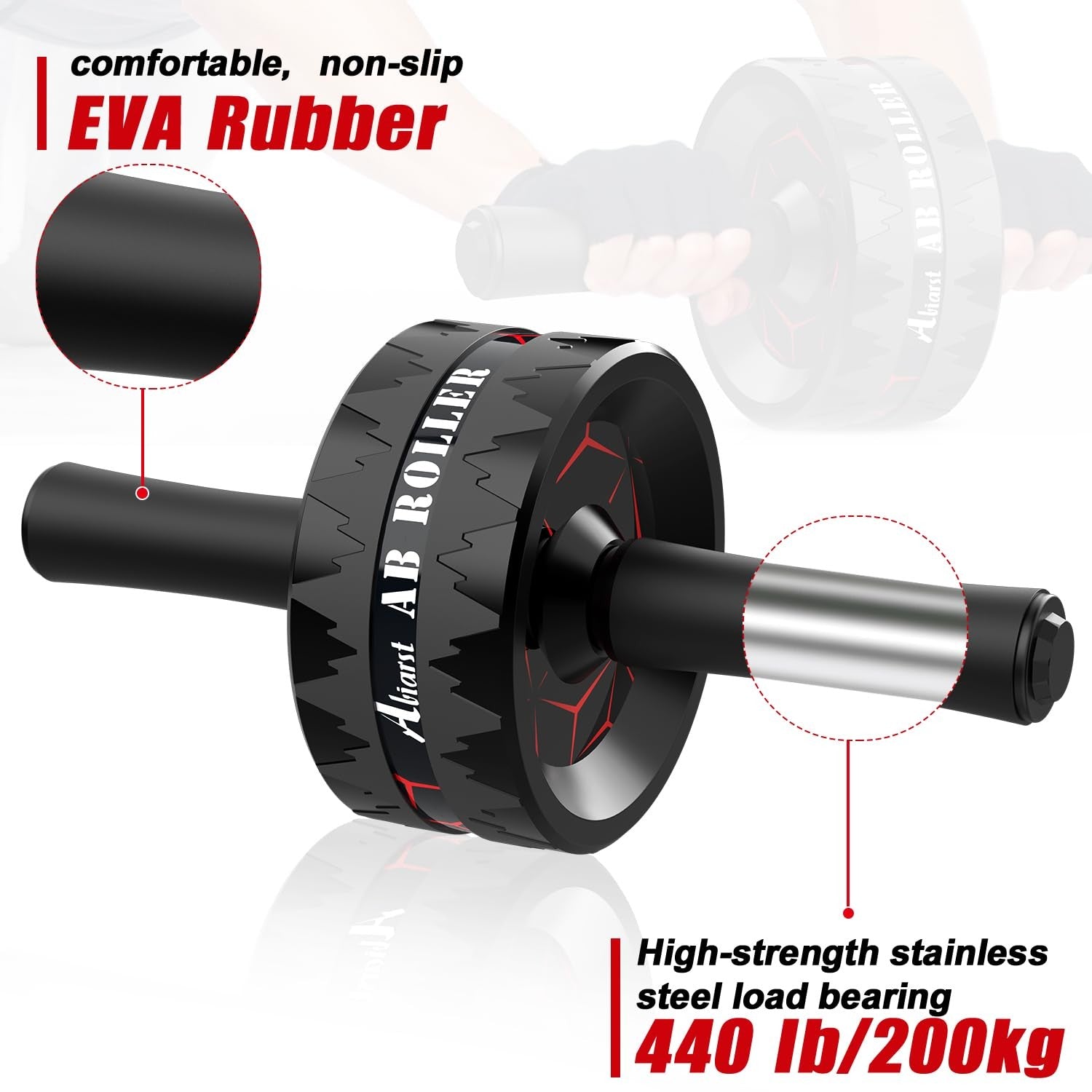 Abiarst Ab Roller Wheel, Abs Workout Equipment for Abdominal & Core Strength