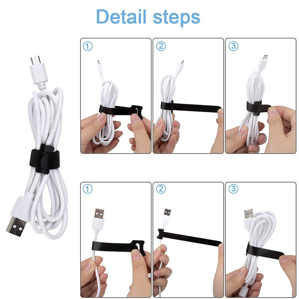 60 PCS 6 Inches Reusable Cable Ties, Adjustable Cord Straps Wire Organizer Cord