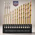 COMOWARE 16Pc Titanium Drill Bit Set – Hex Shank for Metal Wood Plastic
