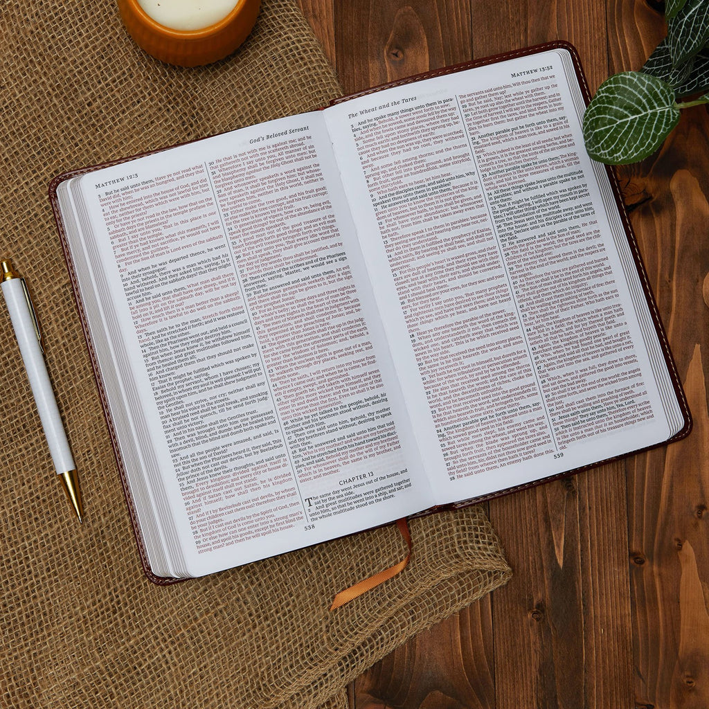 JV Holy Bible Comfort Print Black Leather Look Church Study Gift Edition