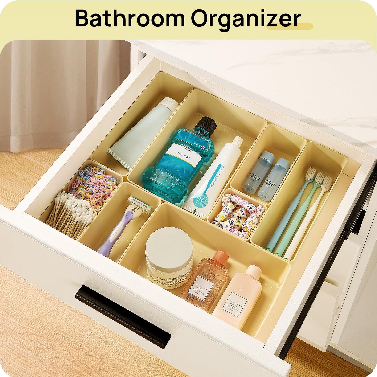 25 PCS Plastic Drawer Organizers Set 4-Size Versatile Bathroom and Vanity Drawer