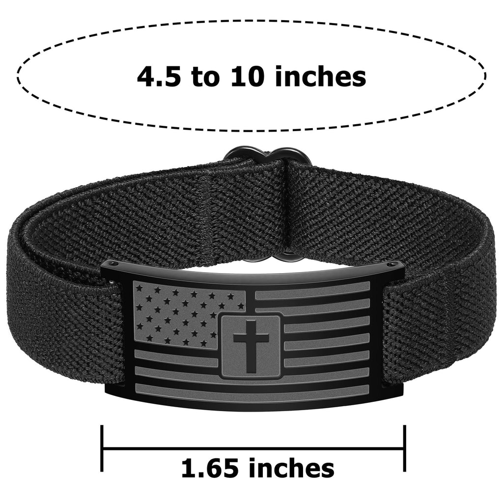 Zocomi American Flag Cross Bracelet Adjustable Christian Faith Gift Men Women